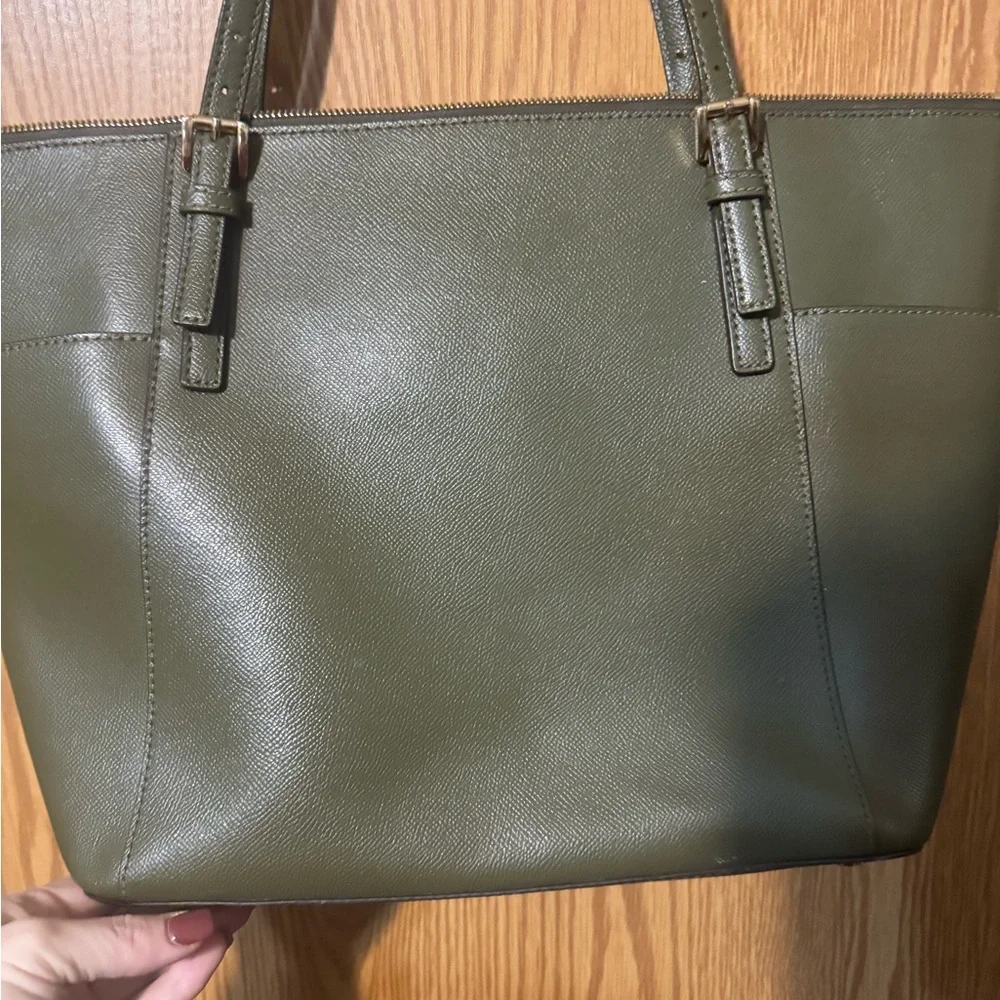 Michael Kors Dark Green Tote Bag - Picture 2 of 3